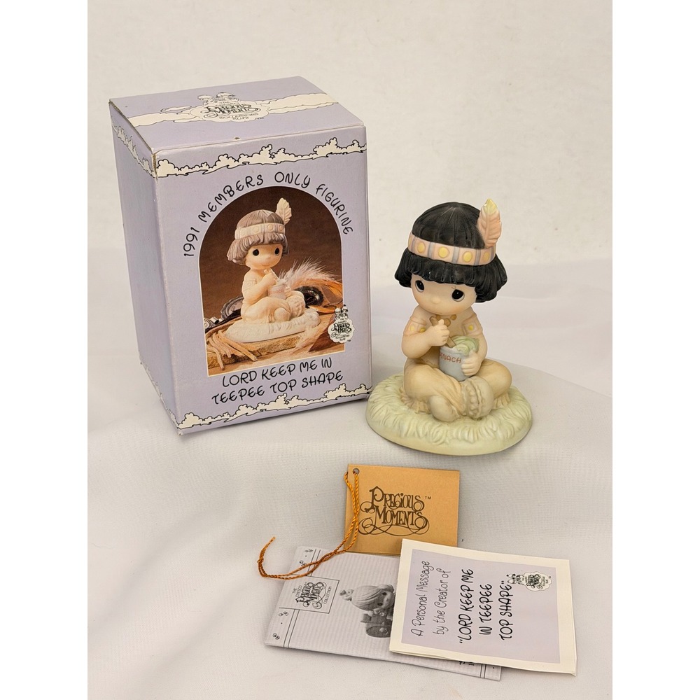 Precious Moments Lord Keep Me In Teepee Top Shape 1991 Members Only PM-912 Box